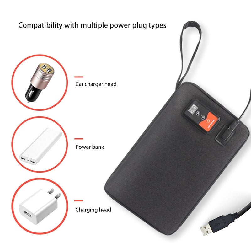 Heayzoki سخان مناديل USB محمول، سخان مناديل للسيارة مع شاشة عرض رقمية، درجة حرارة تسخين قابلة للتعديل من 30°C إلى 60°C، للاستخدام في السيارة، المنزل، السفر، والتخييم - Image 3